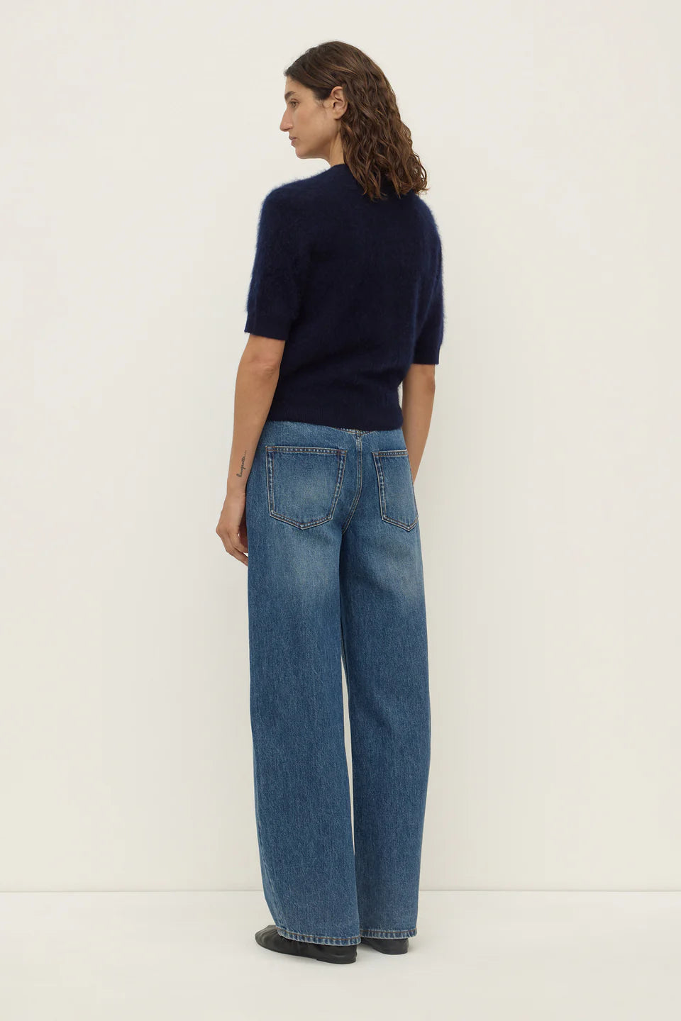 ASSEMBLY LABEL Carina Wool Short Sleeve Cardi | True Navy