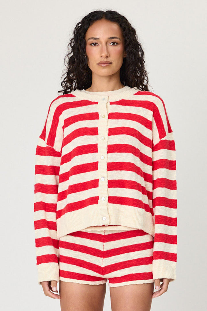 REMAIN Ivy Cardigan | Chilli Stripe