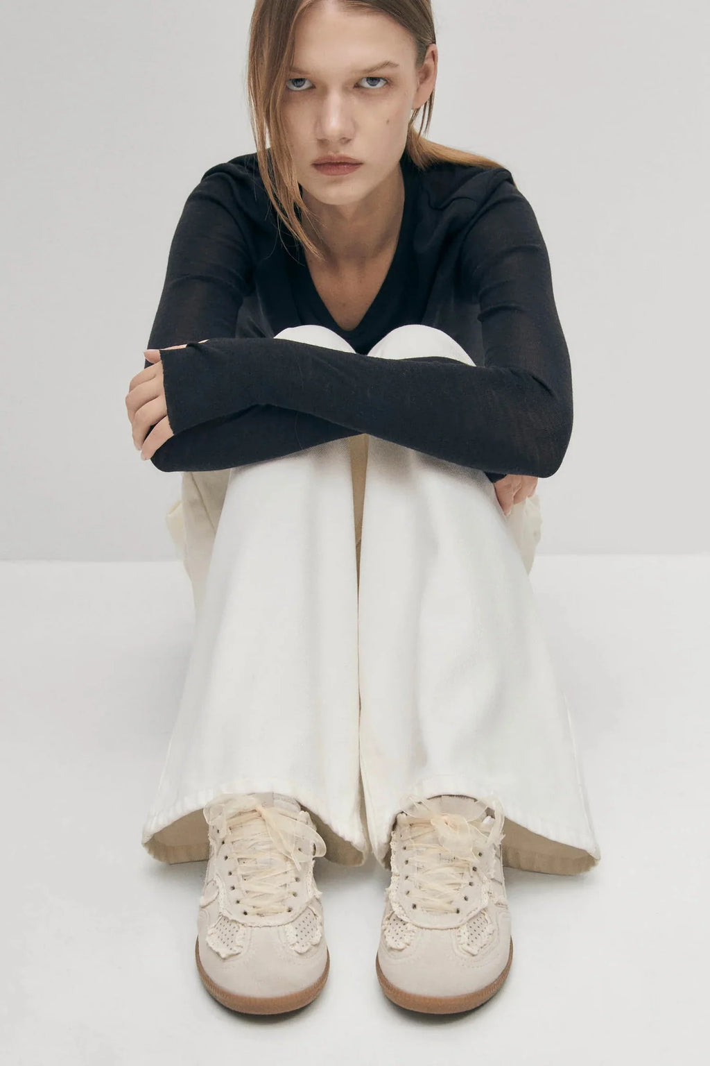 ALOHAS Tb.490 Crochet Cream Leather Sneaker