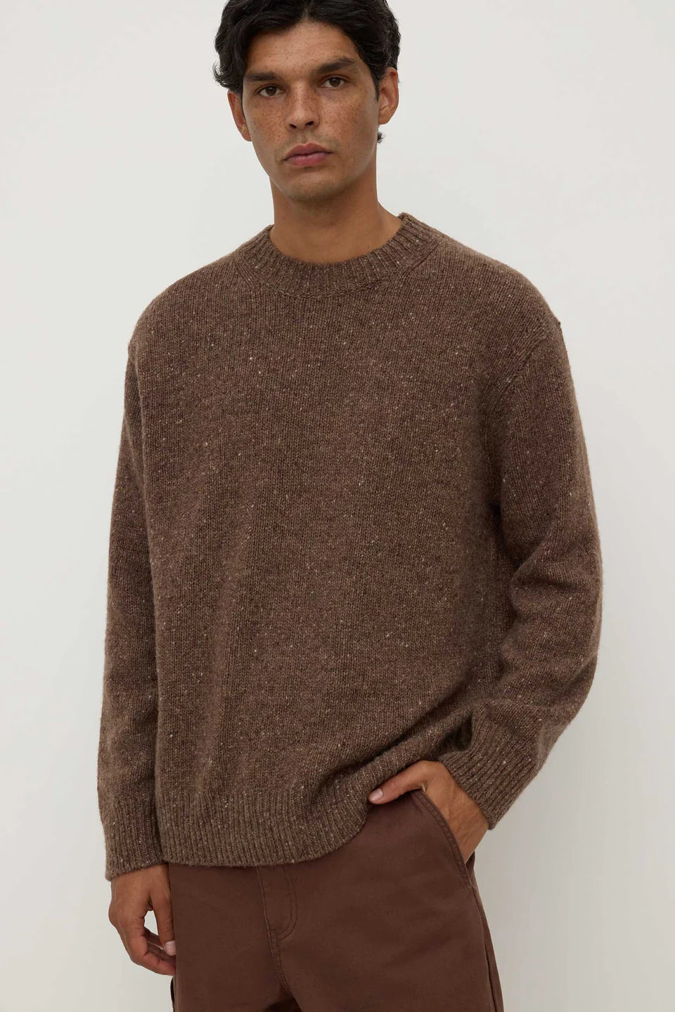 ASSEMBLY LABEL Lief Wool Blend Knit | Mid Brown Marle