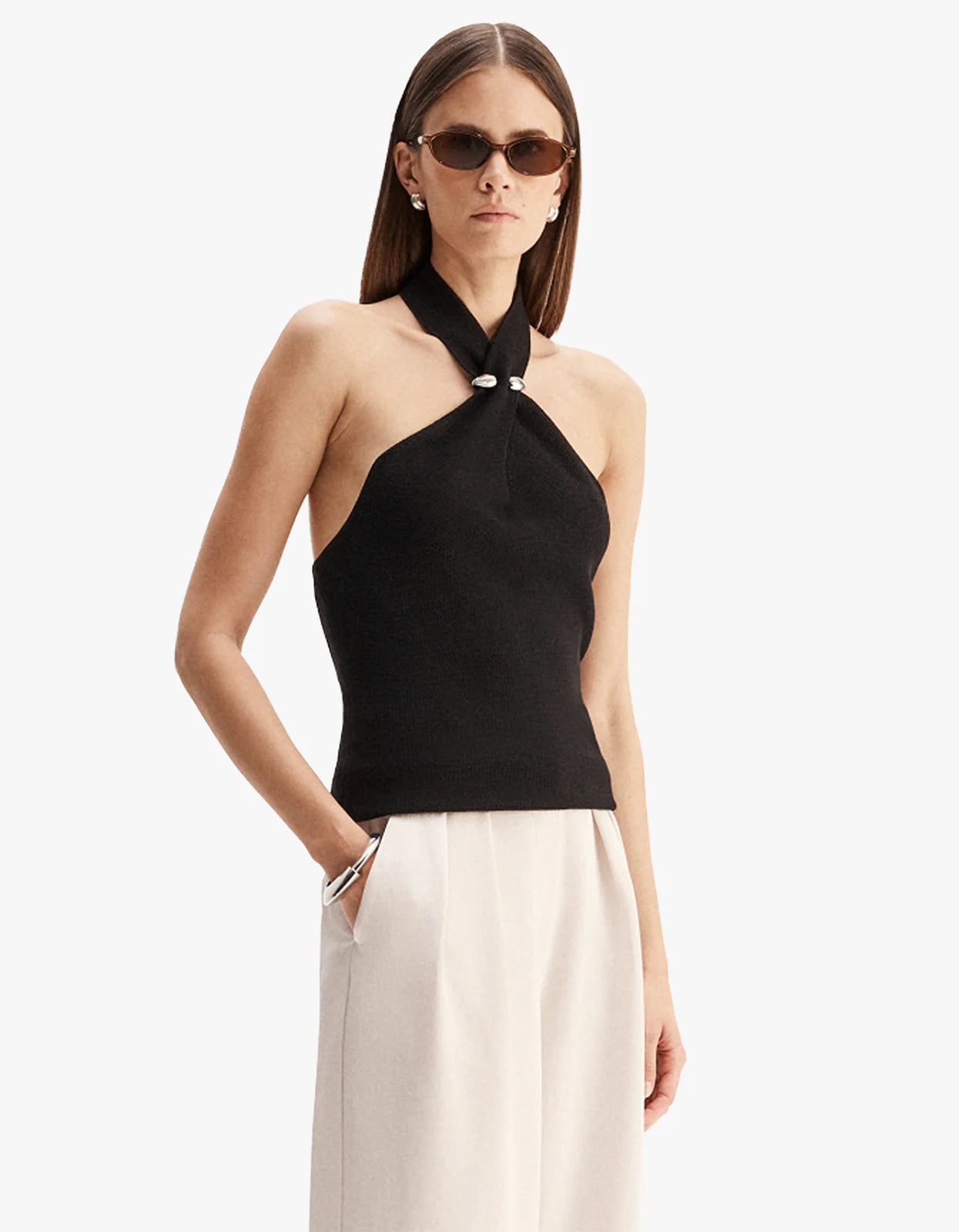 ELKA Zinnia Knit Top | Black