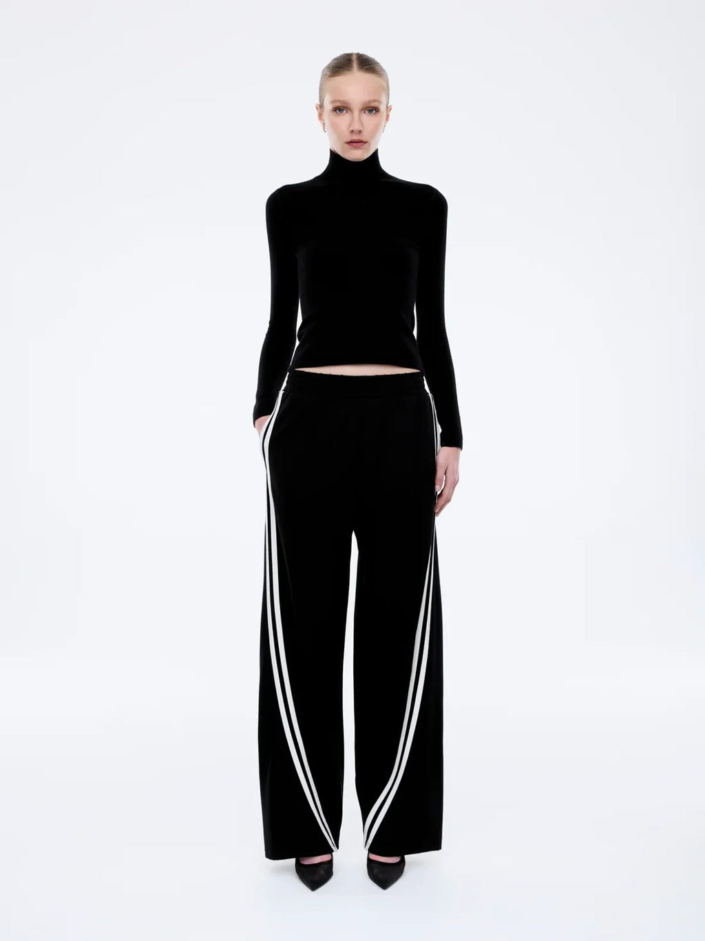 ENA PELLY Valentina Stripe Pant | Black / Off White