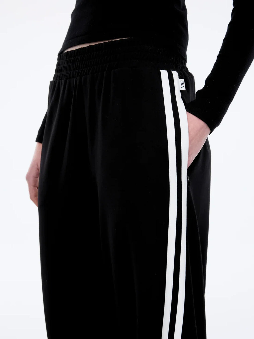 ENA PELLY Valentina Stripe Pant | Black / Off White