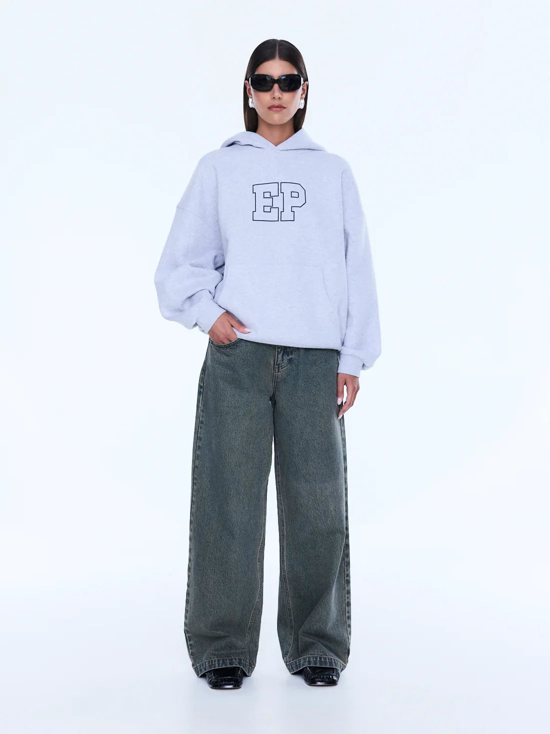 ENA PELLY Cassie Oversized Hoodie | Grey Marle