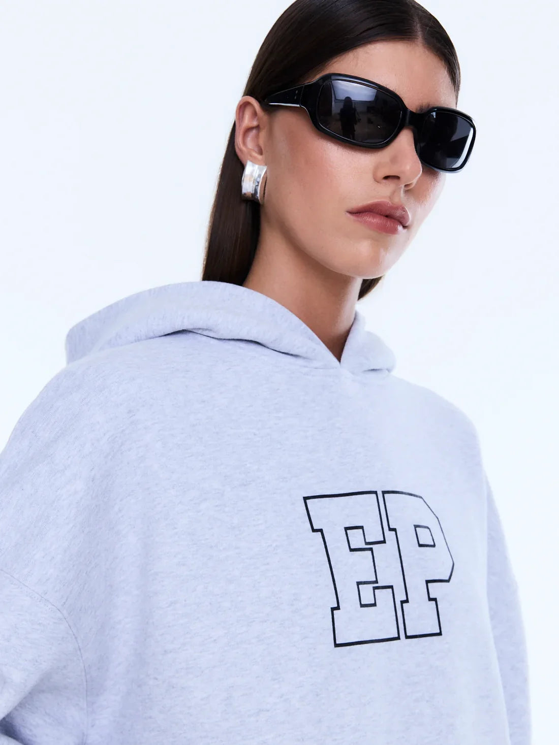 ENA PELLY Cassie Oversized Hoodie | Grey Marle