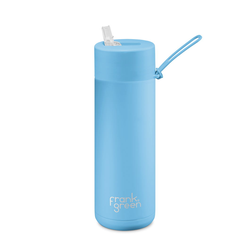 FRANK GREEN Reusable Bottle (straw) 595ml/20oz - Sky Blue