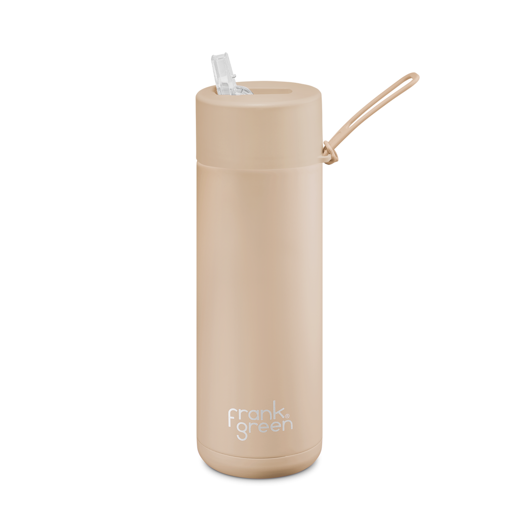 FRANK GREEN Reusable Bottle (straw) 595ml/20oz - Soft Stone