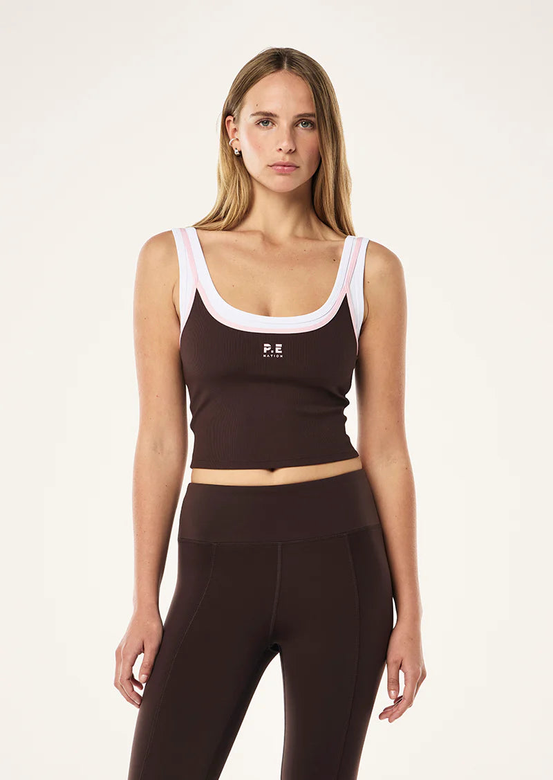 P.E NATION Forward Tank | Espresso Chalk Pink