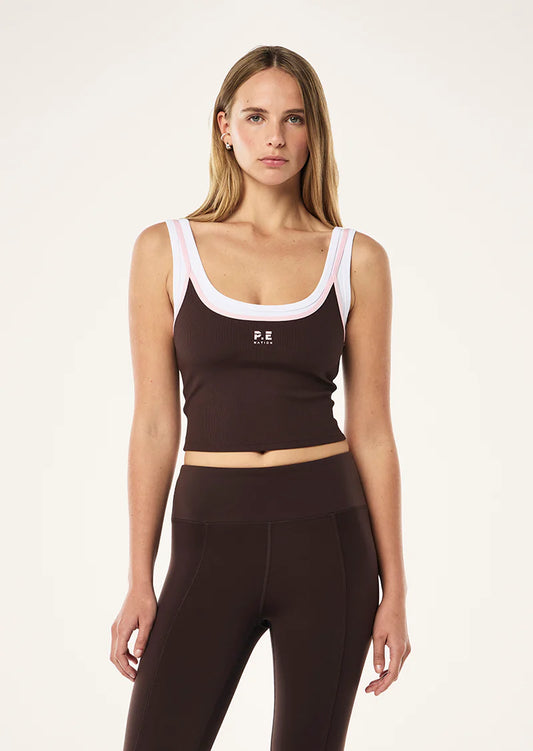 P.E NATION Forward Tank | Espresso Chalk Pink