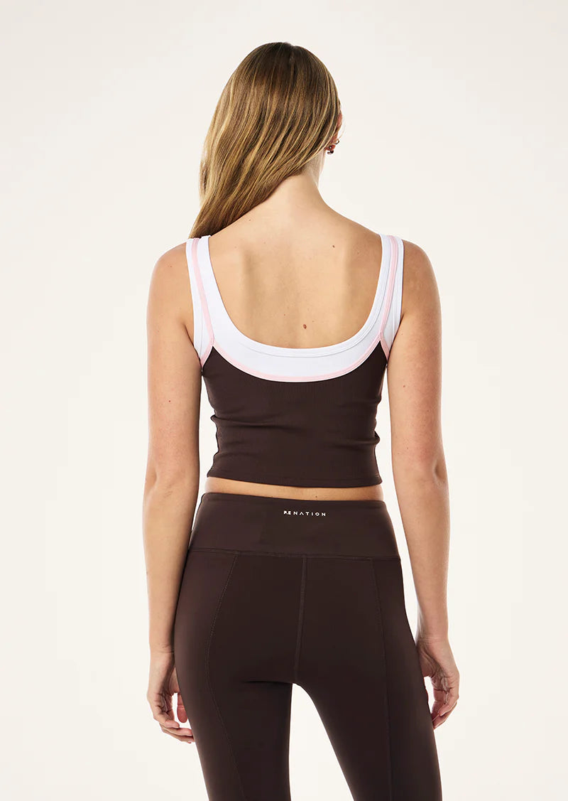 P.E NATION Forward Tank | Espresso Chalk Pink