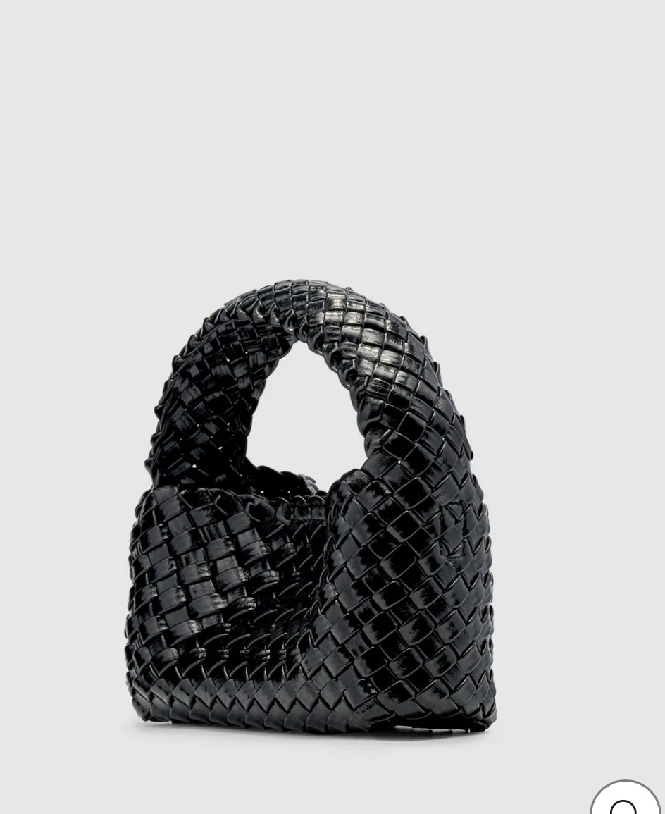 Brie Leon Luca Woven Shoulder Bag| Black