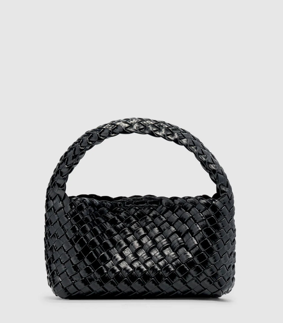 Brie Leon Luca Woven Shoulder Bag| Black