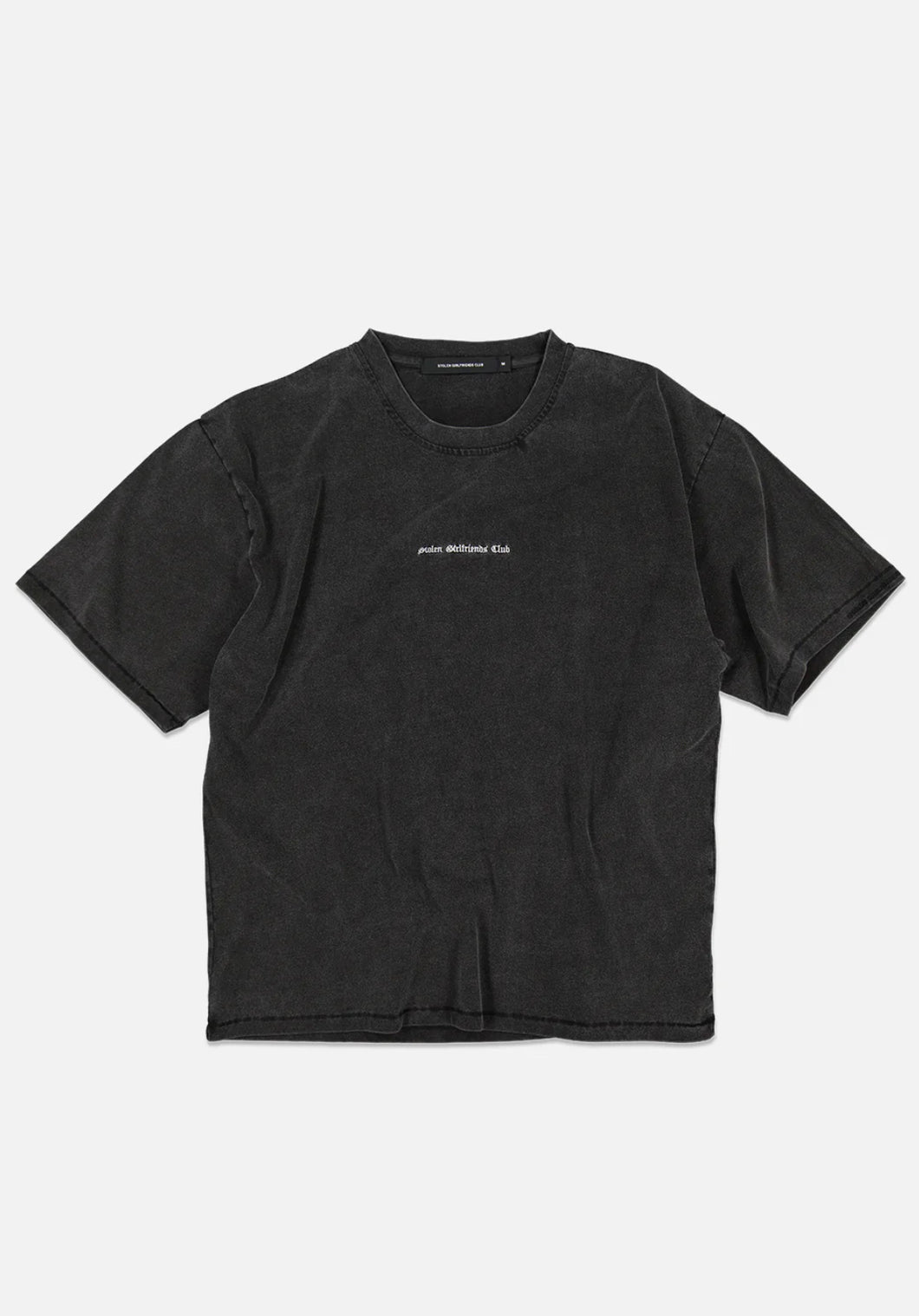 Gothic Emb Tee | Aged Charcoal