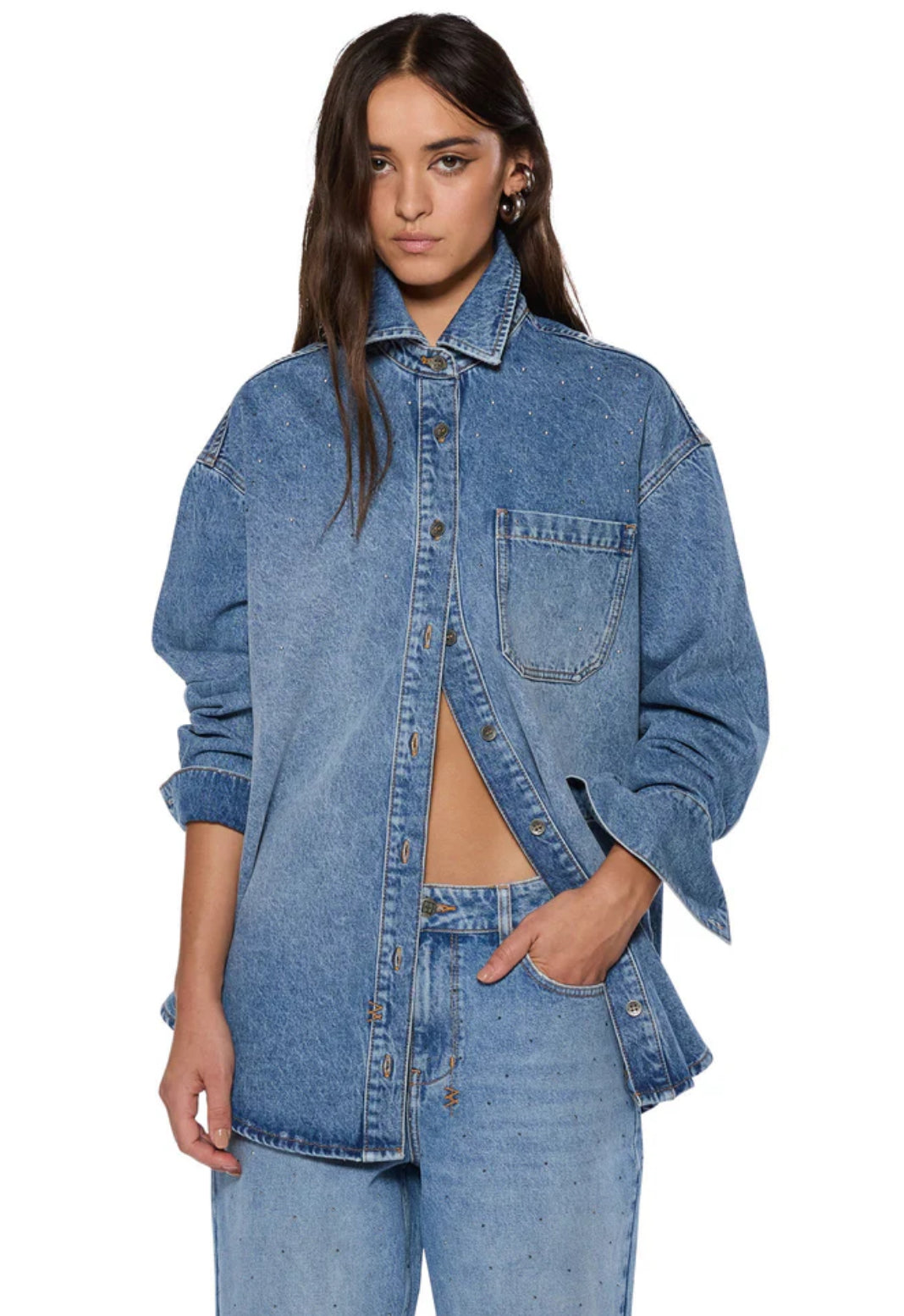 KSUBI Oversized LS Shirt Komet | Denim