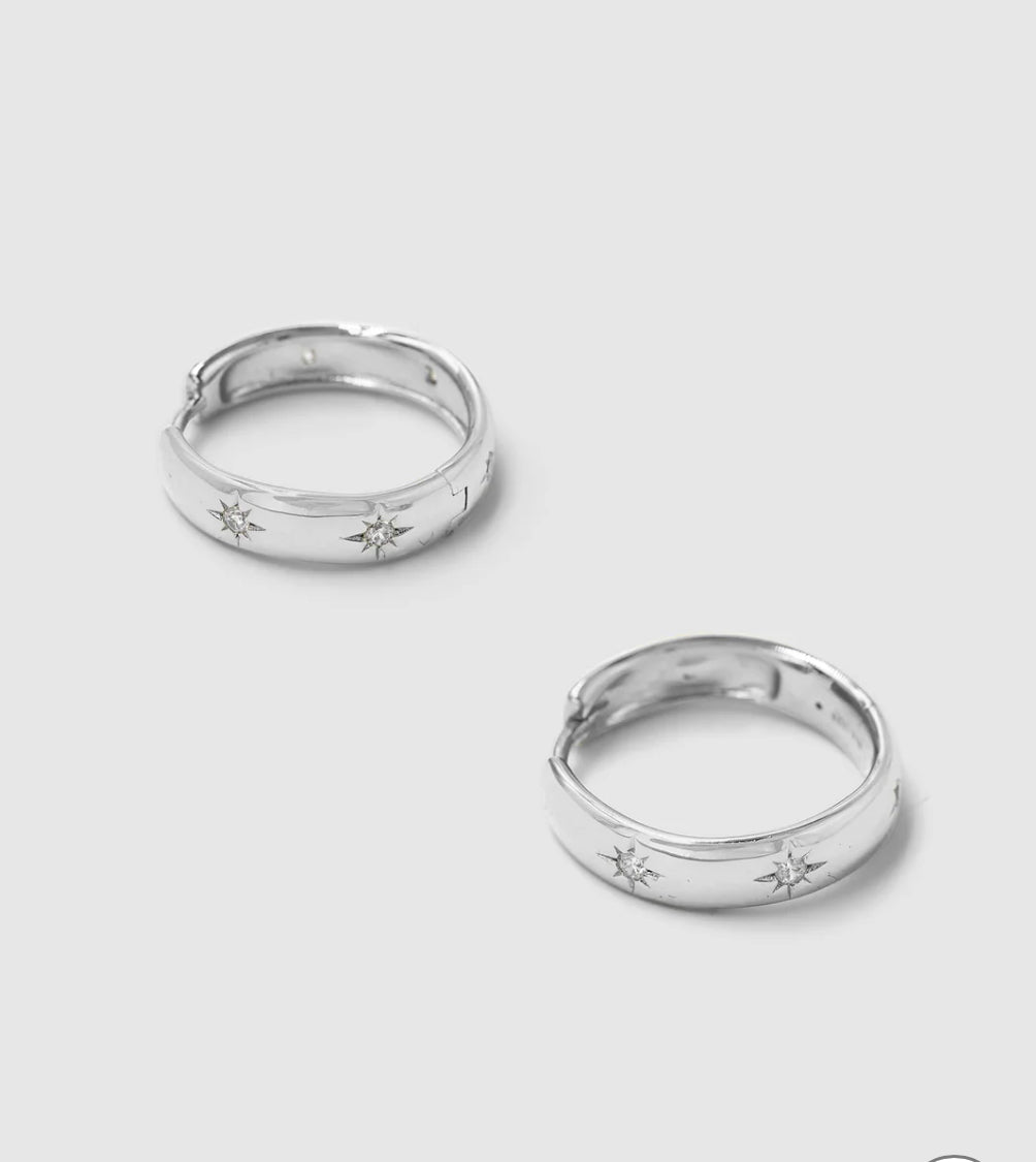 Estella Star Hoops | Silver