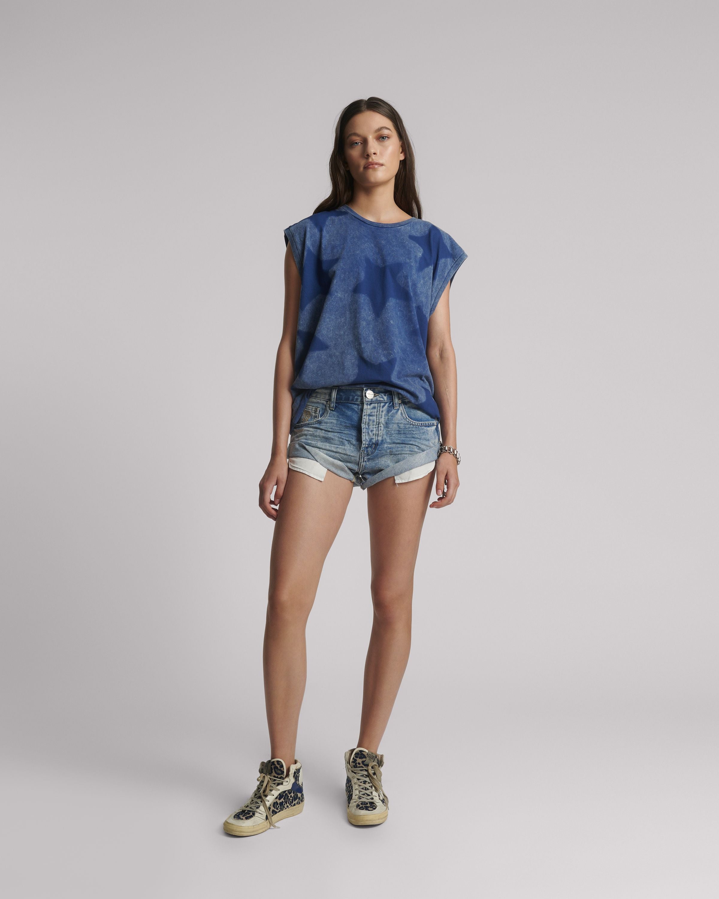 ONE TEASPOON Bandits Low Waist Denim Short | Sunset Blue