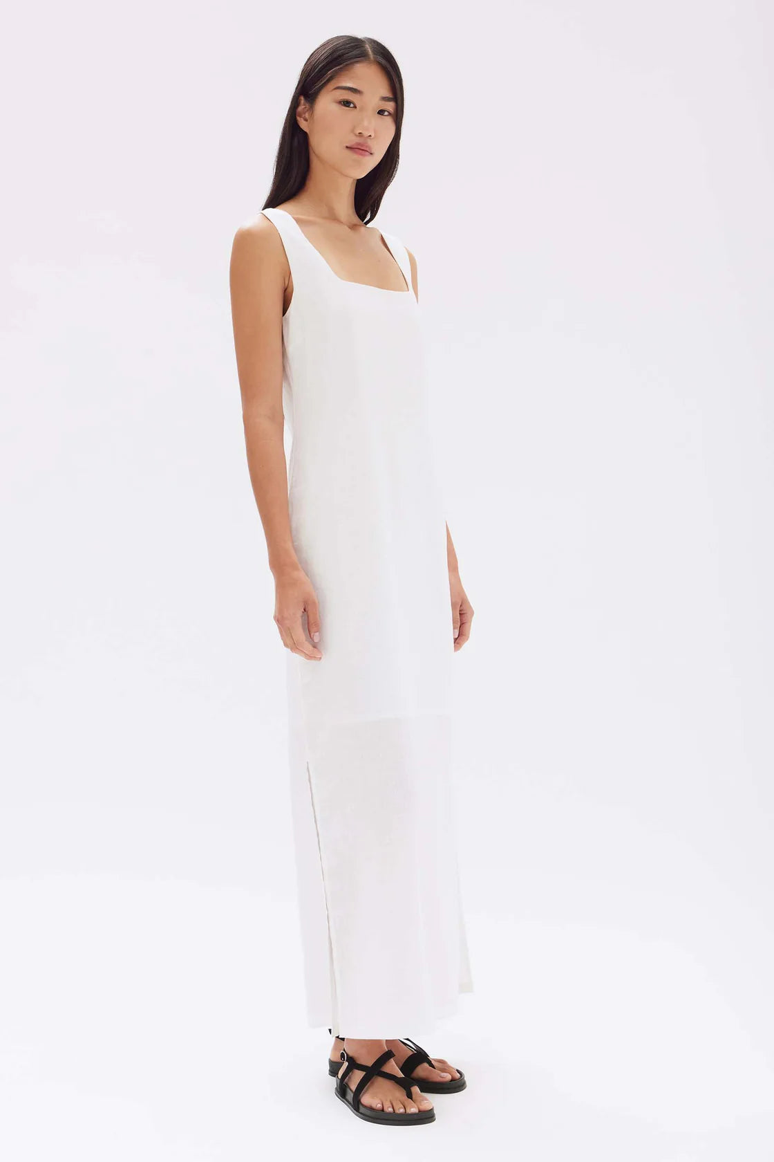 ASSEMBLY LABEL Gerogia Linen Maxi Dress | White