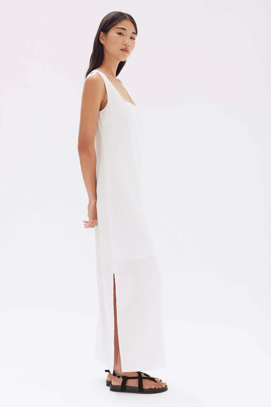 ASSEMBLY LABEL Gerogia Linen Maxi Dress | White