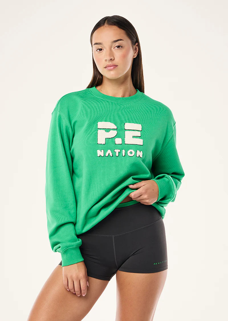 P.E NATION Heads Up Boucle Sweat | Kelly Green