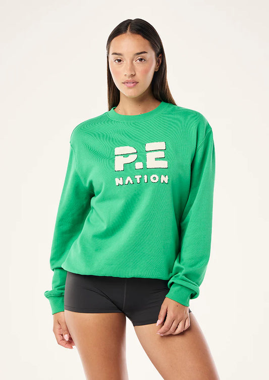 P.E NATION Heads Up Boucle Sweat | Kelly Green