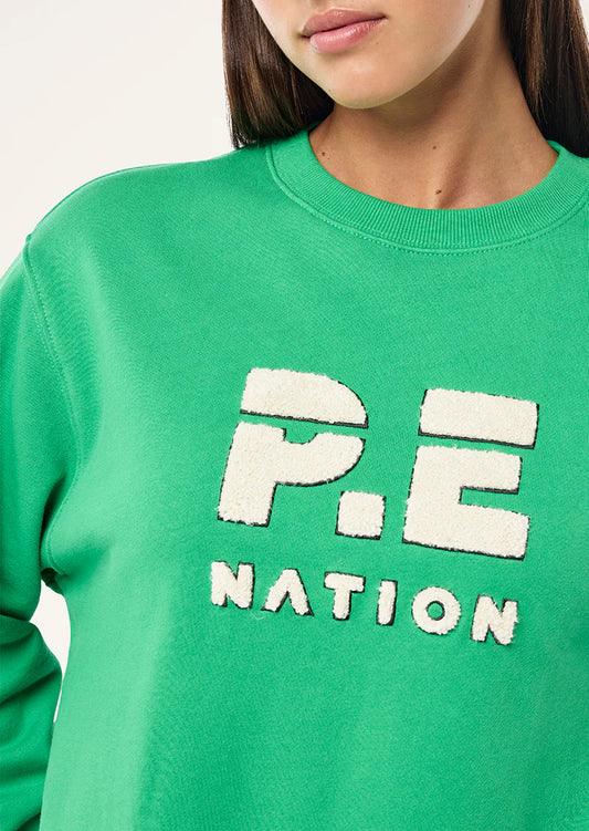 P.E NATION Heads Up Boucle Sweat | Kelly Green