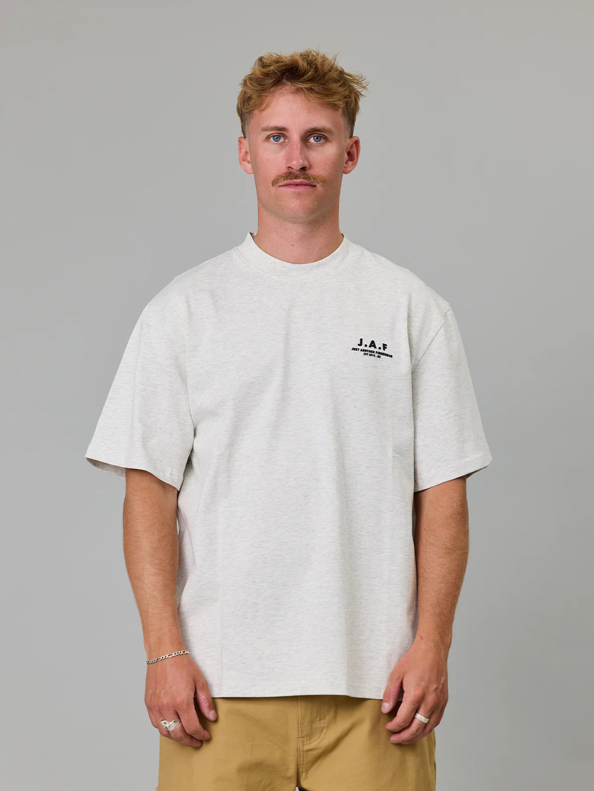 JUST ANOTHER FISHERMAN Heavy Shore Tee | Silver Marle