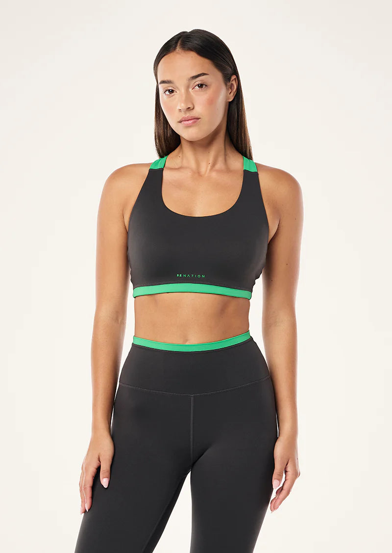 P.E NATION Highgate Sports Bra | Caviar & Kelly Green