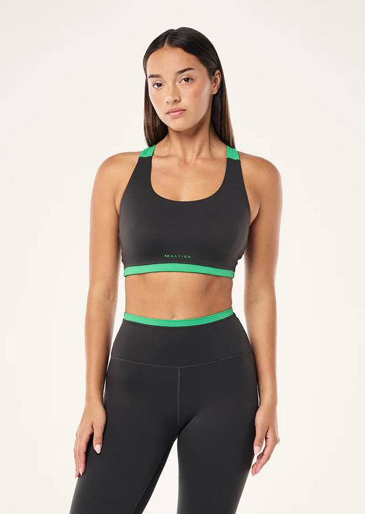 P.E NATION Highgate Sports Bra | Caviar & Kelly Green