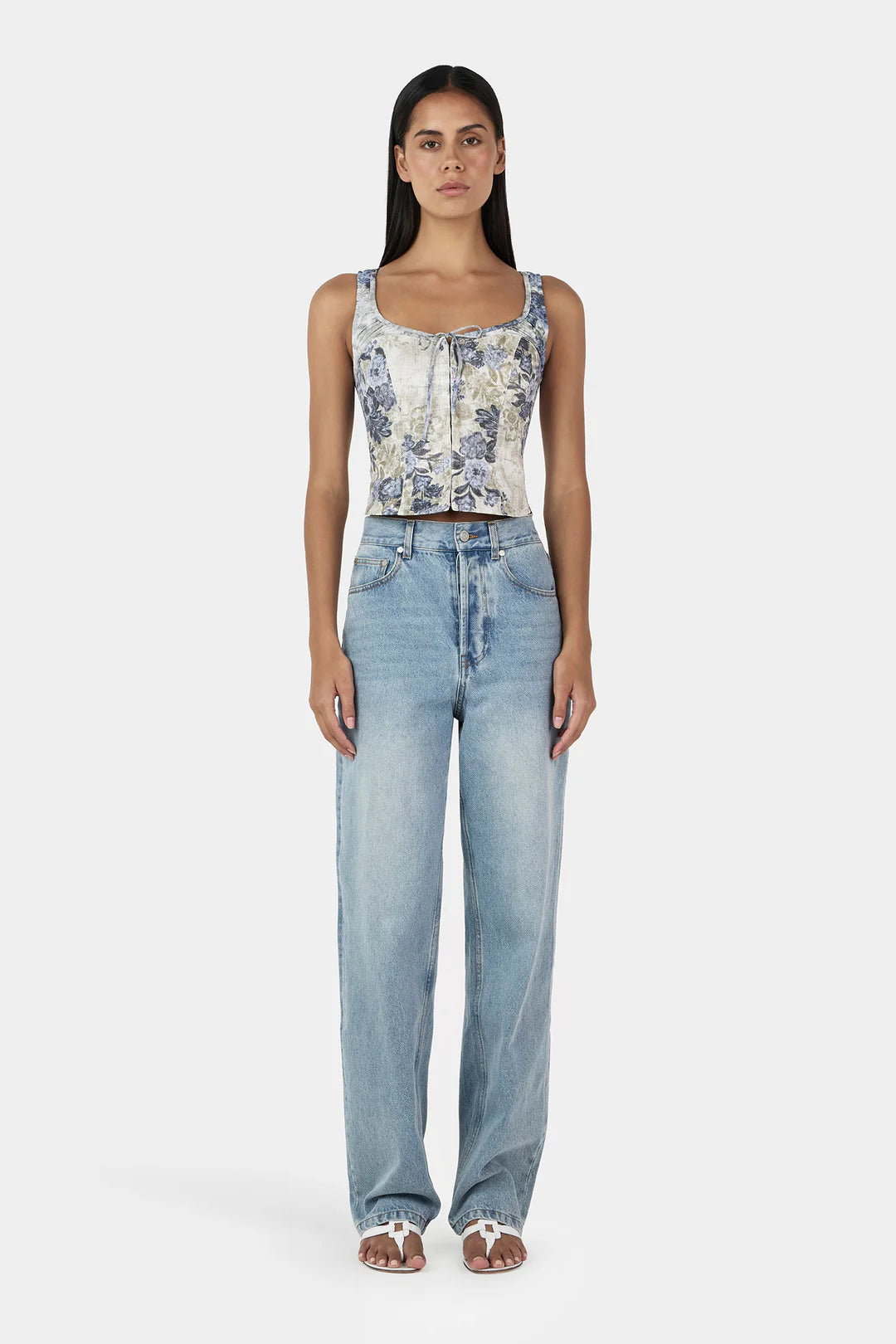 OWNLEY  Honey Corset Top | Botanic Denim