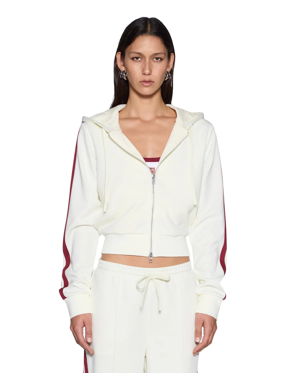 KSUBI Carter Slim Hoodie | Off White Burgundy