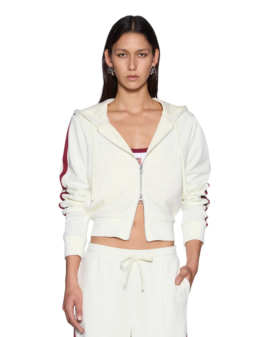 KSUBI Carter Slim Hoodie | Off White Burgundy
