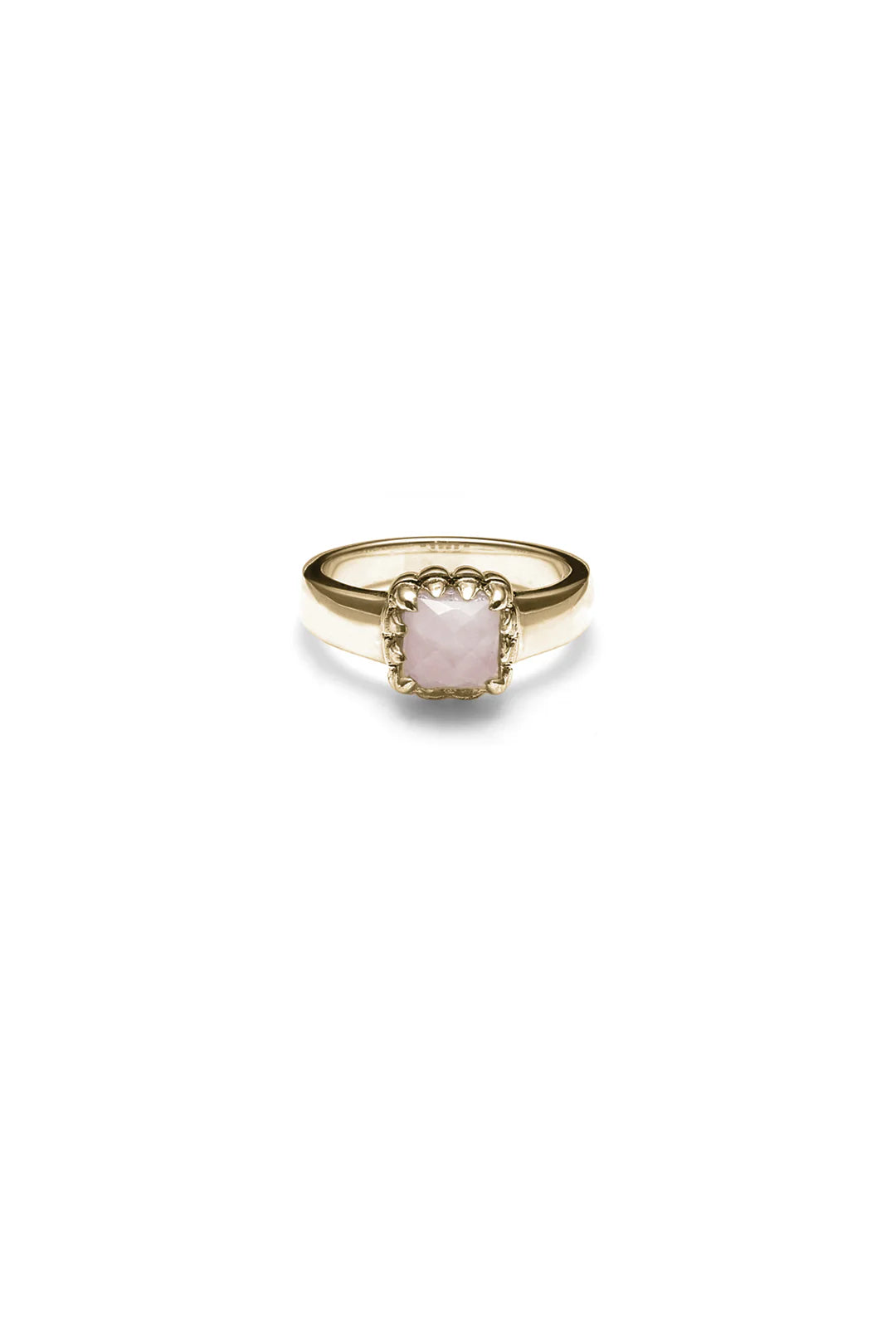 STOLEN GIRLFRIENDS CLUB Baby Claw Ring | Gold Plated Rose Quartz