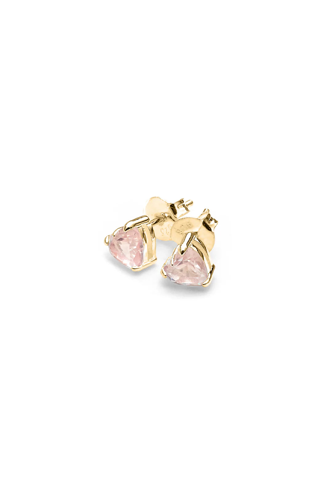 STOLEN GIRLFRIENDS CLUB Talon Studs | Gold Plated Rose Quartz