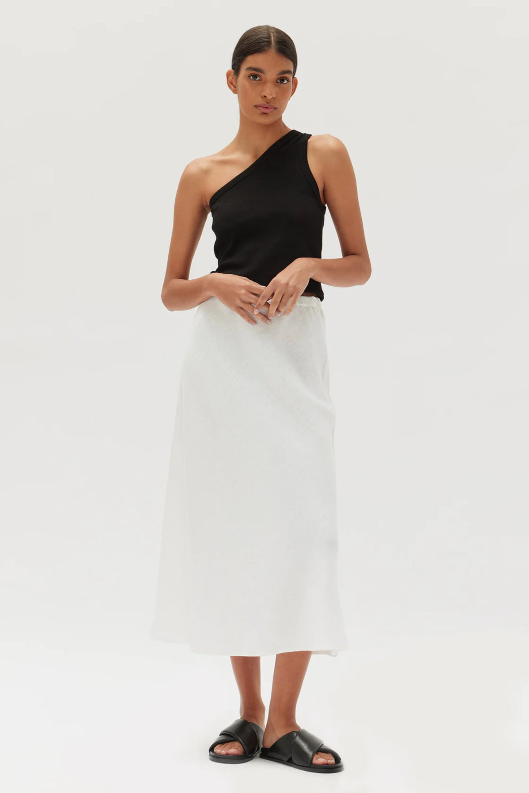 Stella Linen Skirt | White