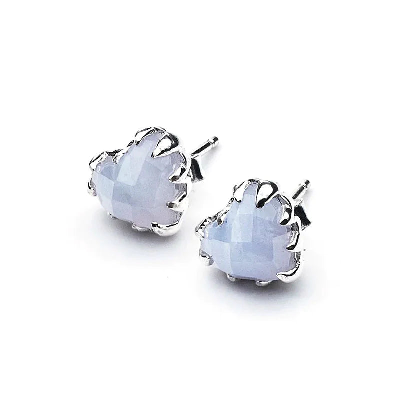 Love Claw Earrings | Blue Lace Agate