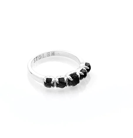 Halo Cluster Ring | Silver/Onyx