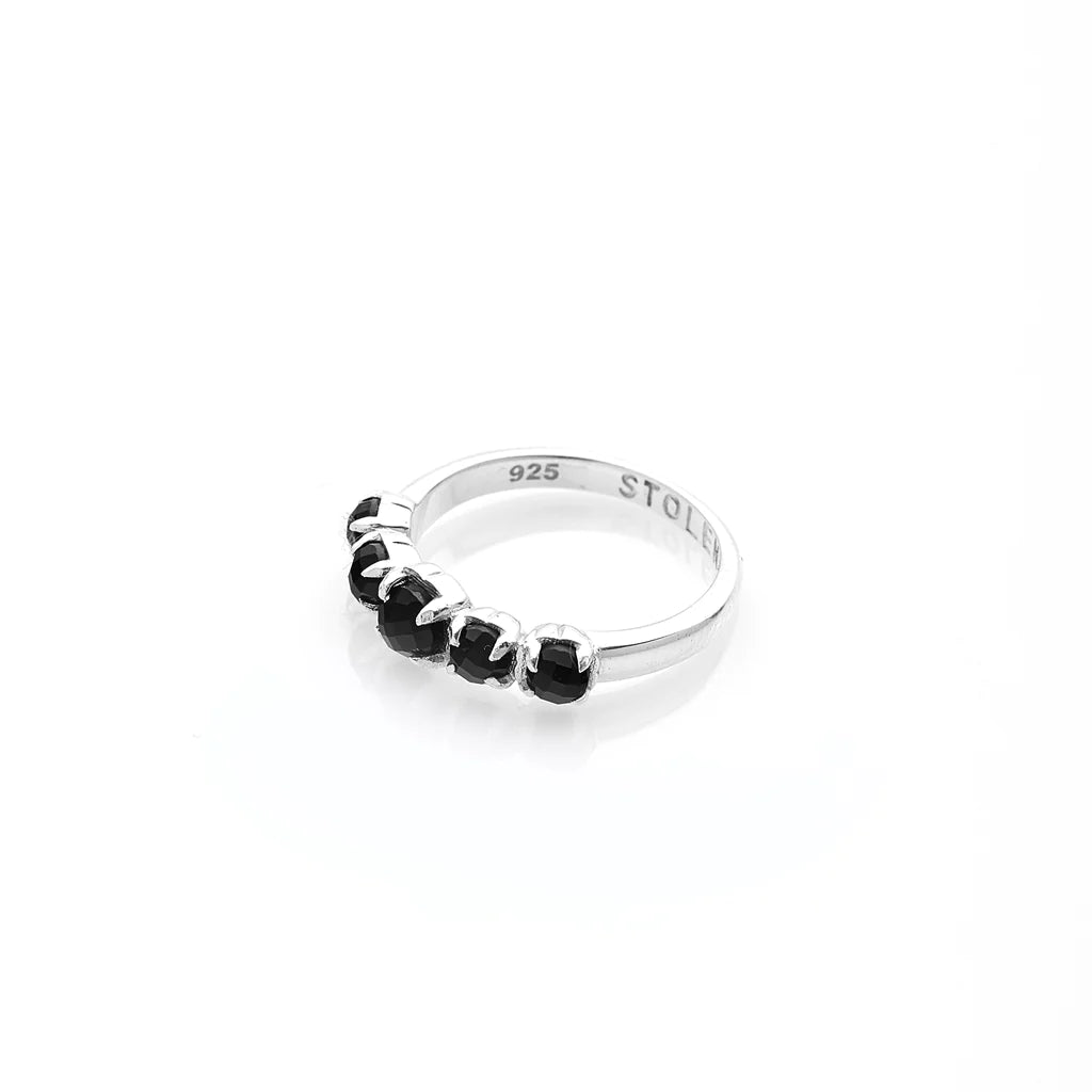 Halo Cluster Ring | Silver/Onyx