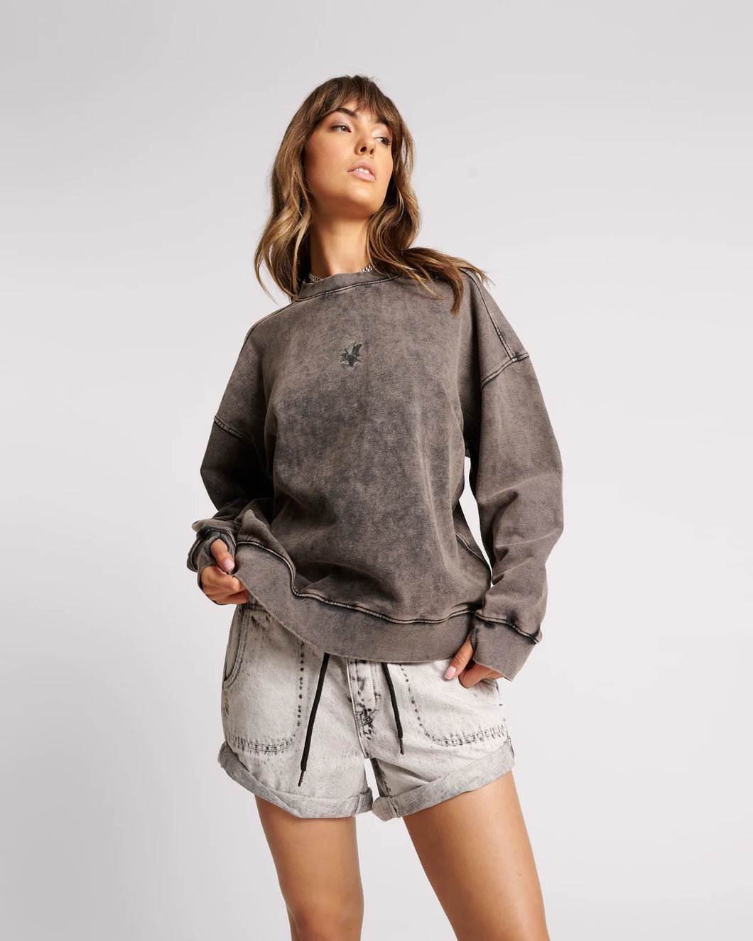 Bower Bird Retro Sweater | Charcoal