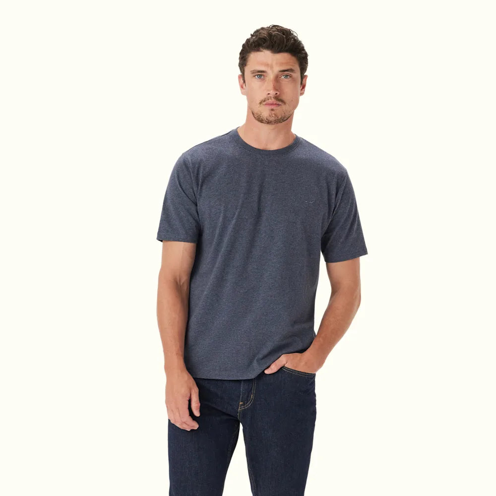 R.M. WILLIAMS Parson T Shirt | Dark Blue Marle