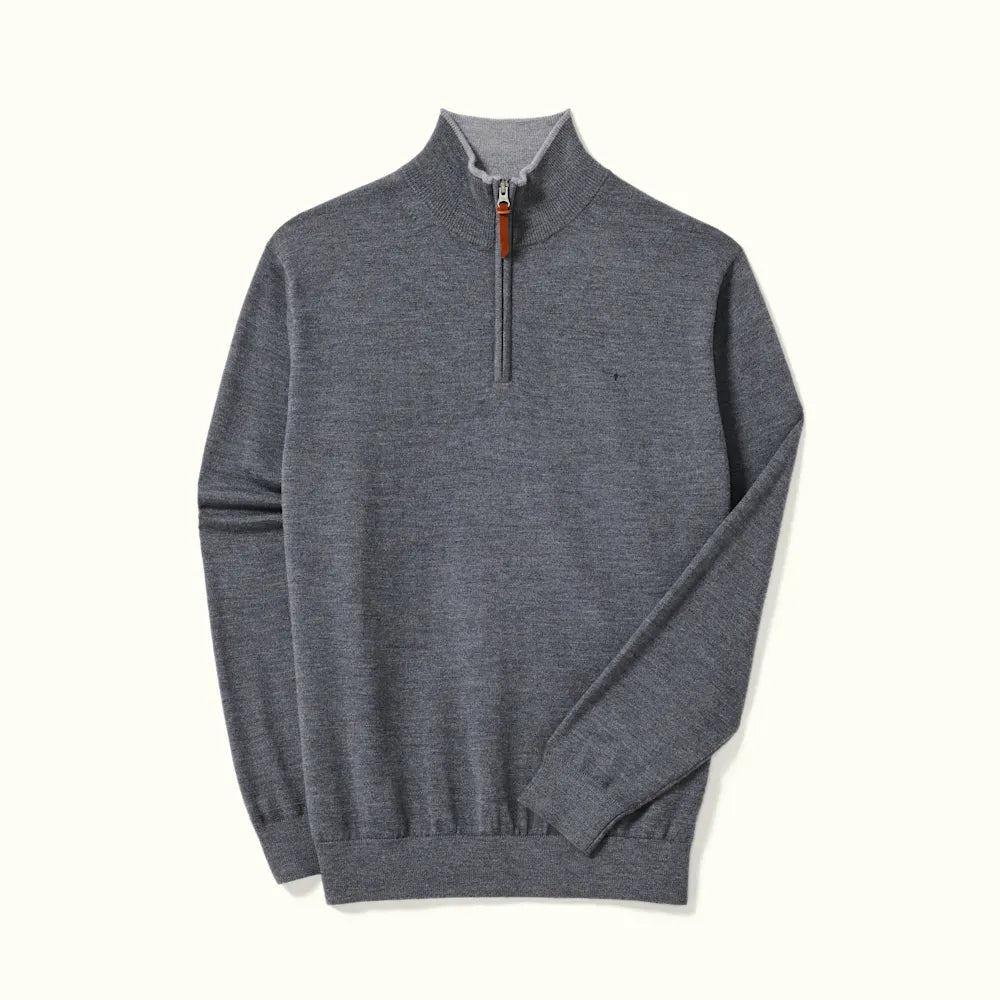 R.M. WILLIAMS Ernest 1/4 Zip Merino | Sea Mist