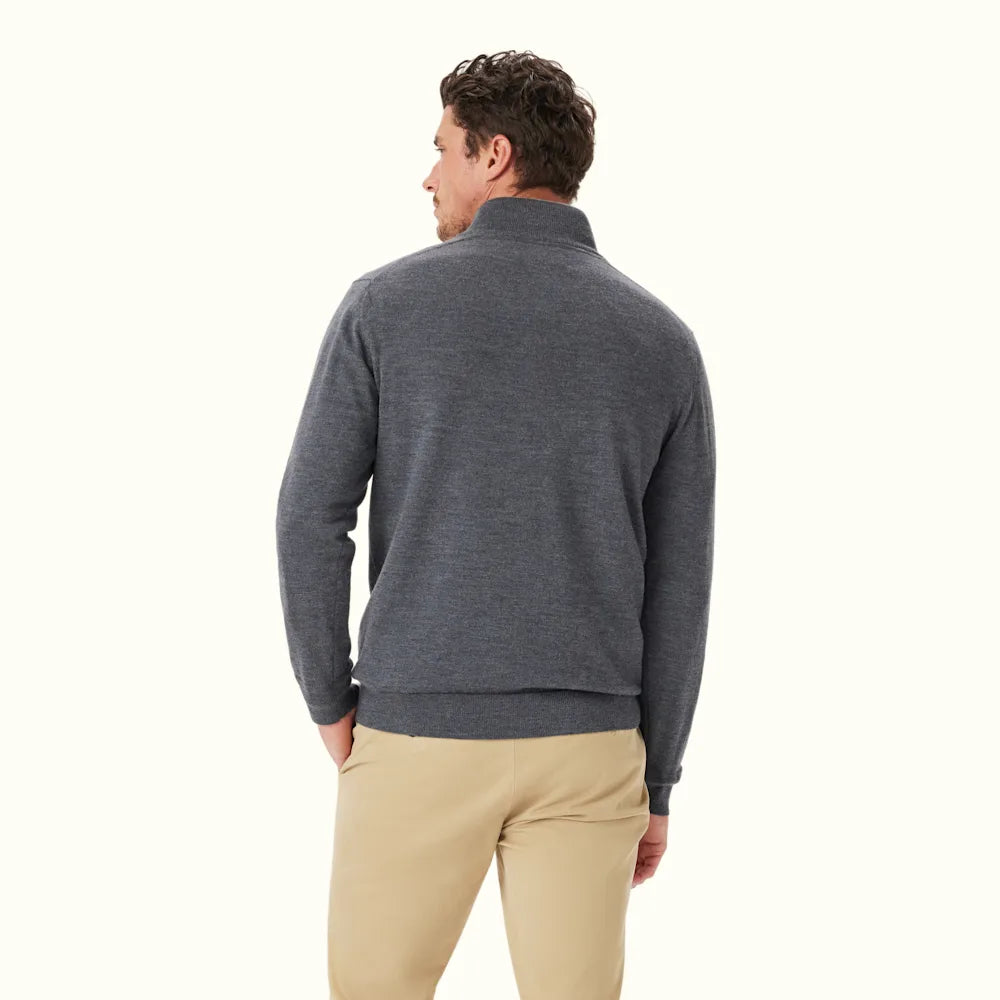 R.M. WILLIAMS Ernest 1/4 Zip Merino | Sea Mist