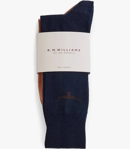 R.M. WILLIAMS Mini Longhorn Socks 3 Pack | Mocha Indigo