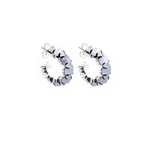 Halo Cluster Earrings | Blue Lace Agate