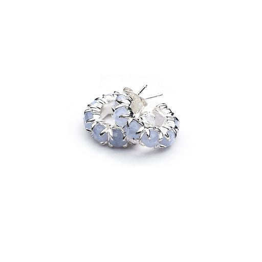 Halo Cluster Earrings | Blue Lace Agate