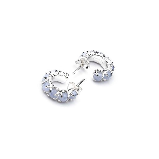 Halo Cluster Earrings | Blue Lace Agate