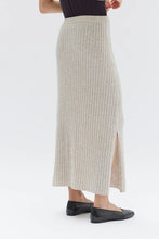 Load image into Gallery viewer, Wool Cashmere Rib Skirt | Oat Marle

