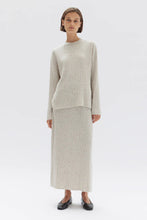 Load image into Gallery viewer, Wool Cashmere Rib Skirt | Oat Marle
