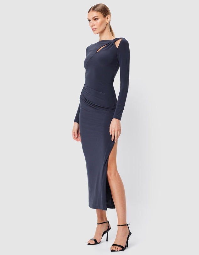 MOSSMAN Slated Midi Dress | Slate