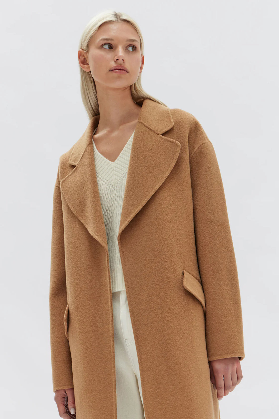 Sadie Single Breasted Wool Coat | Camel