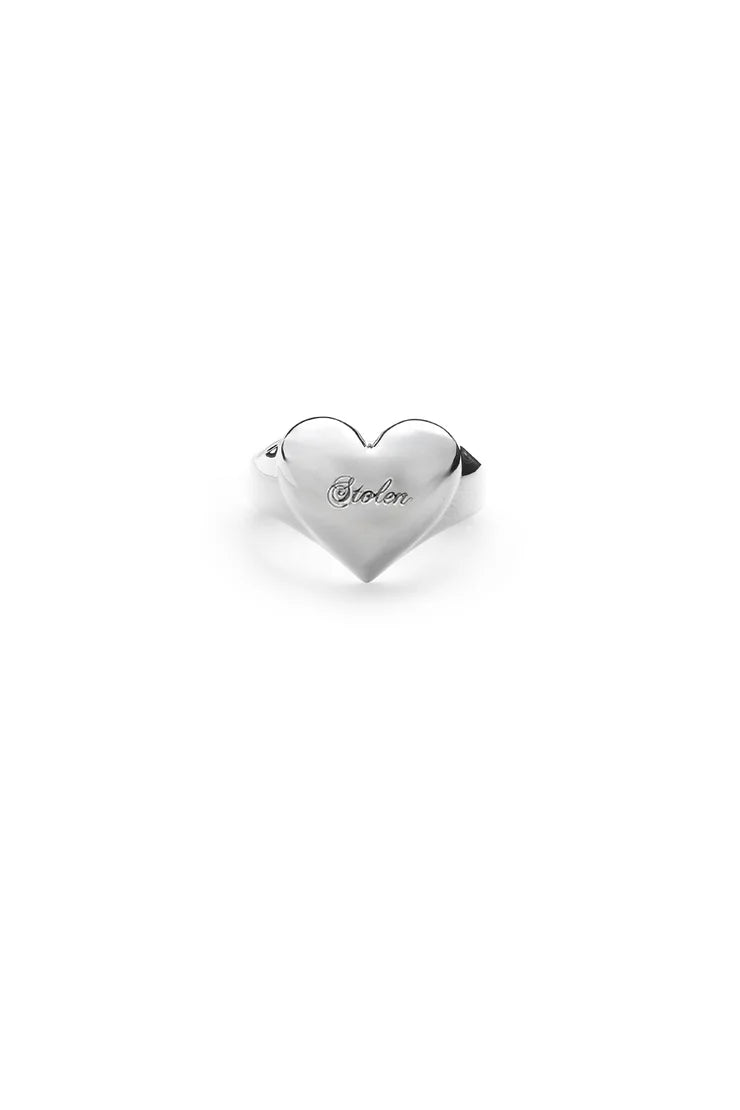 Full Heart Signet Ring | Silver